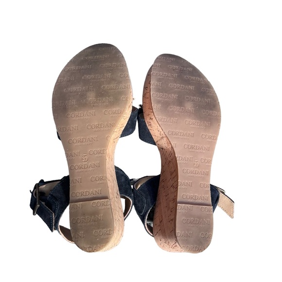 Cordani Candy Platform Cork Wedge Open-Toe Sandal Navy Blue EU Size 37 - Picture 5 of 16